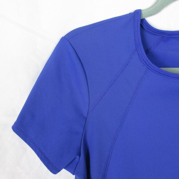 Spyder Tee Top Active Short Sleeve Crew Neck Size M Perennial Blue Athleisure - Picture 4 of 7